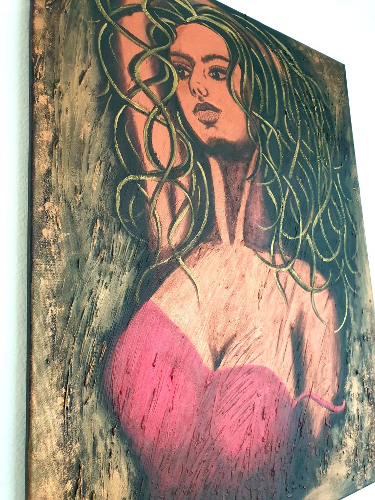 The dreaming woman acrylic painting