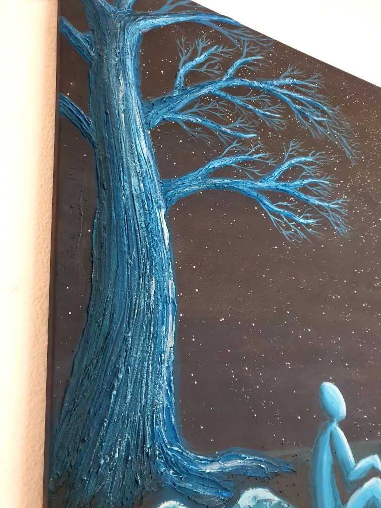 Stargazer Fullmoon acrylic painting