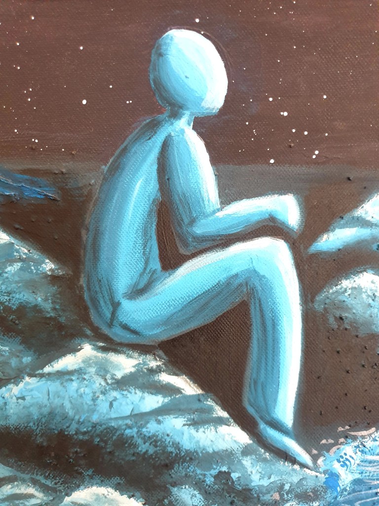 Stargazer Fullmoon acrylic painting