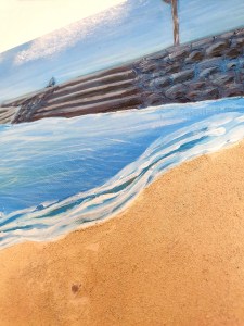 Peaceful harmony acrylic painting with structure