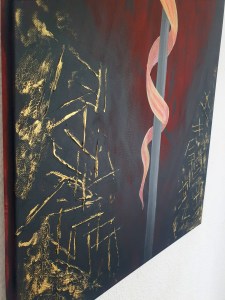 Silk on Pole acrylic painting